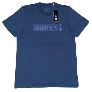 UNISEX ADIDAS COLOMBIA Blue T SHIRT MEDELLIN THEMED “De Trote Por La Eterna”.